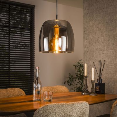 Hanging lamp 1L drift glass / Smoke gray glass