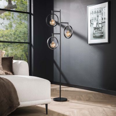 Lampada da terra anello 3L / Carbone