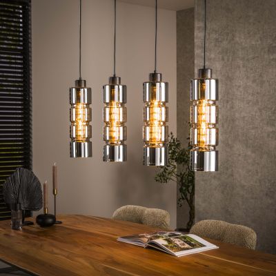 Lampada a sospensione in vetro cilindrico da 4 litri / Nero artico