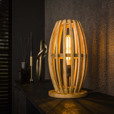 Lampada da tavolo orbita 1L / Mango massiccio naturale